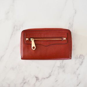 Rebecca Minkoff high quality red leather pocketbook with golden accents